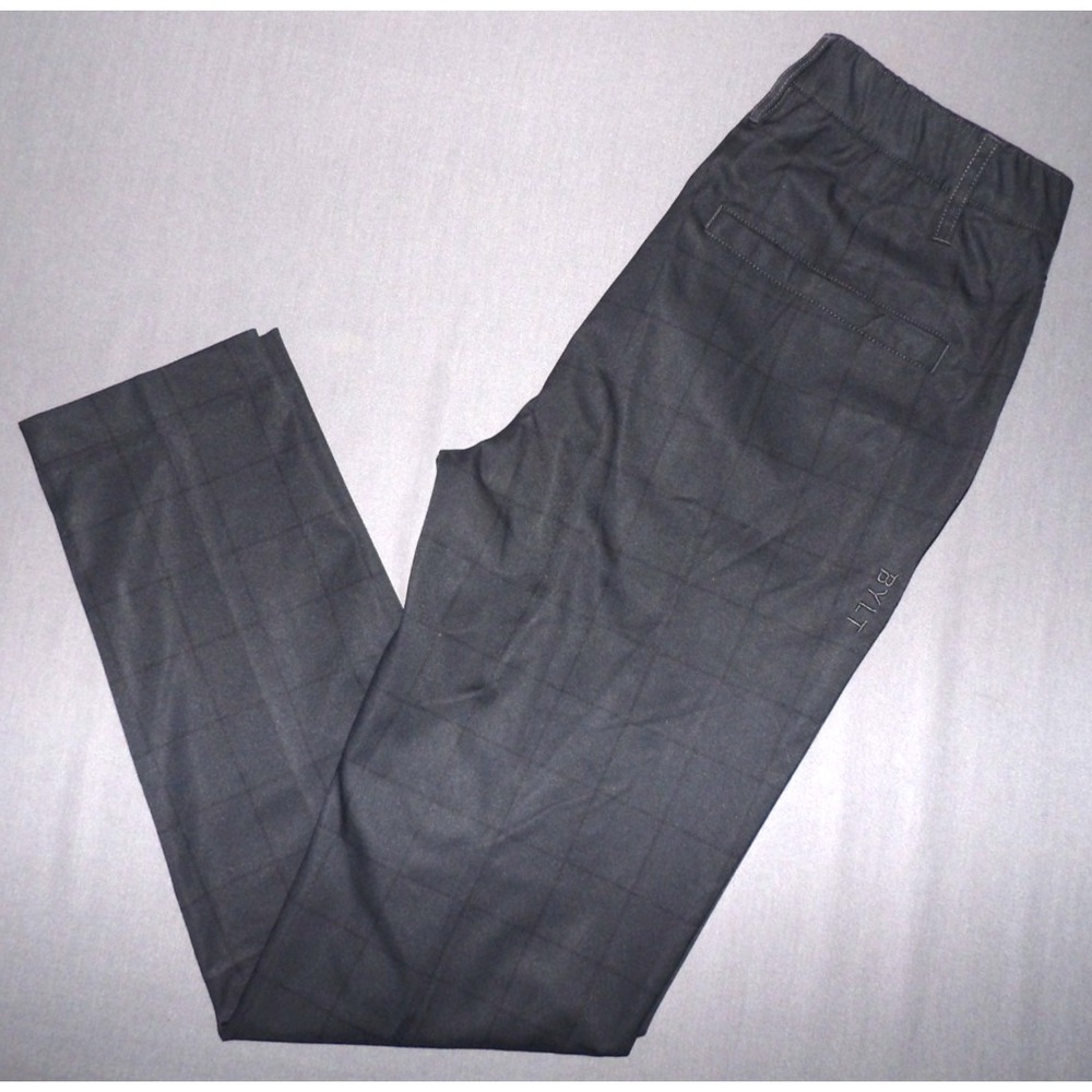 BYLT Gray Check Tapered EXECUTIVE Performance Chino Pants Men's 30 X 30